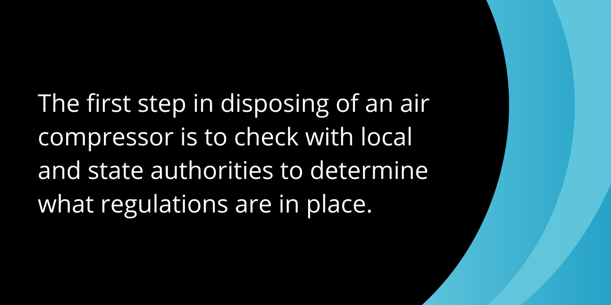 disposing of air compressor