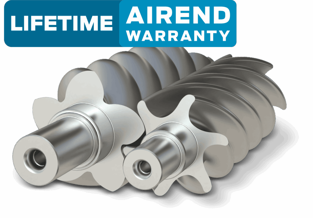 Kaishan KRSP and KRSP2 rotary screw compressors backed by a lifetime airend warranty.
