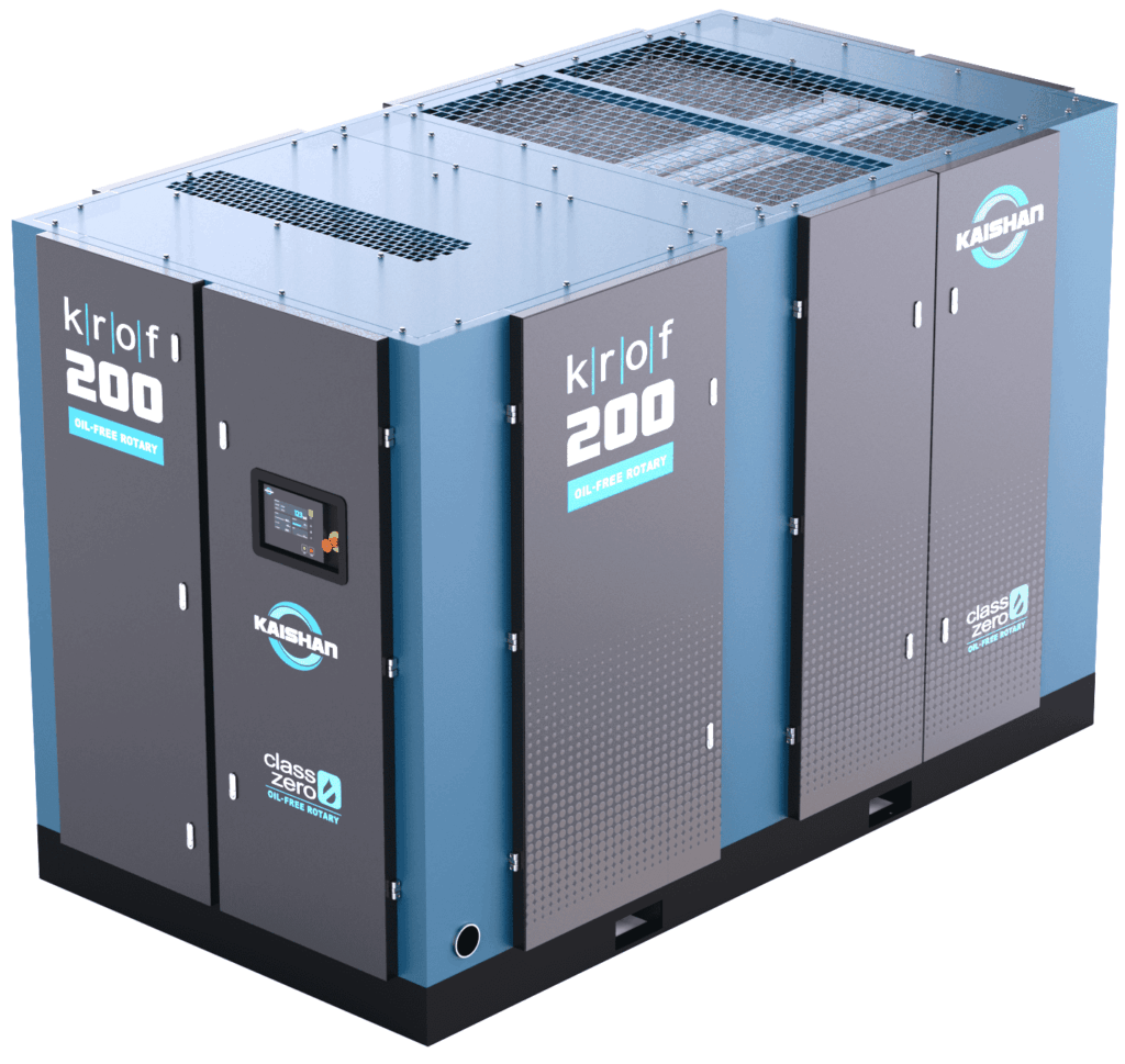 The KROF two-stage oil-free compressor is an excellent choice for facilities that need oil-free air compressors.